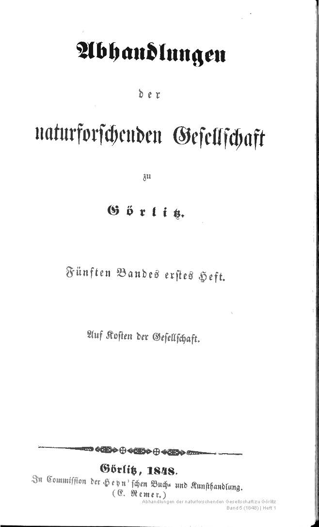 Görlitz Abhandlung Band 05, Heft 01 1848
