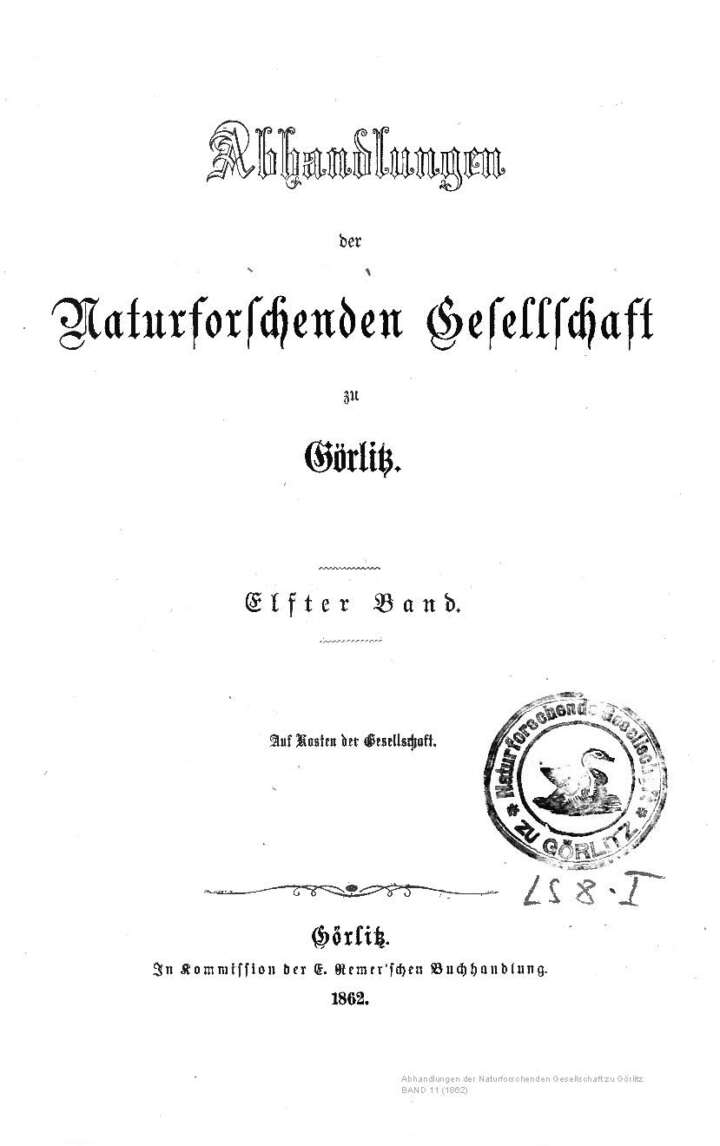 Görlitz Abhandlung Band 11 1862