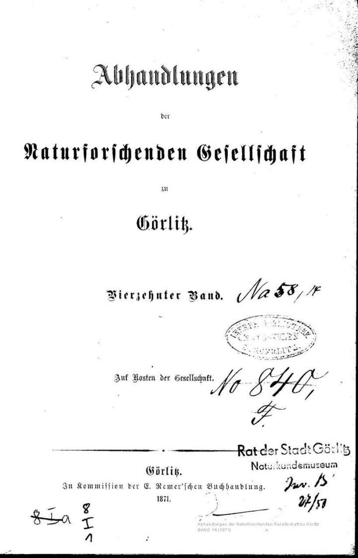 Görlitz Abhandlung Band 14 1871