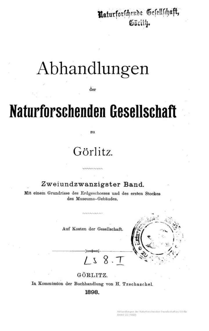Görlitz Abhandlung Band 22 1898