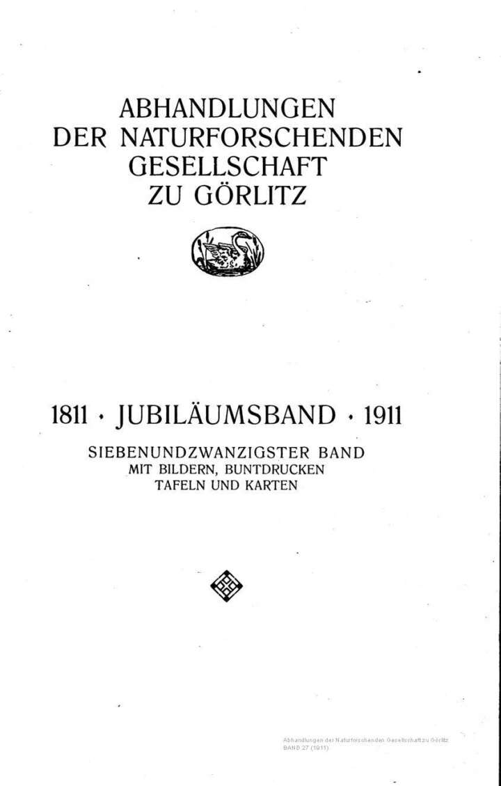 Görlitz Abhandlung Band 27 1911