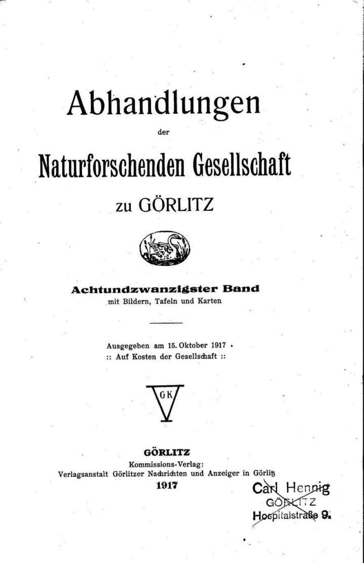 Görlitz Abhandlung Band 28 1917